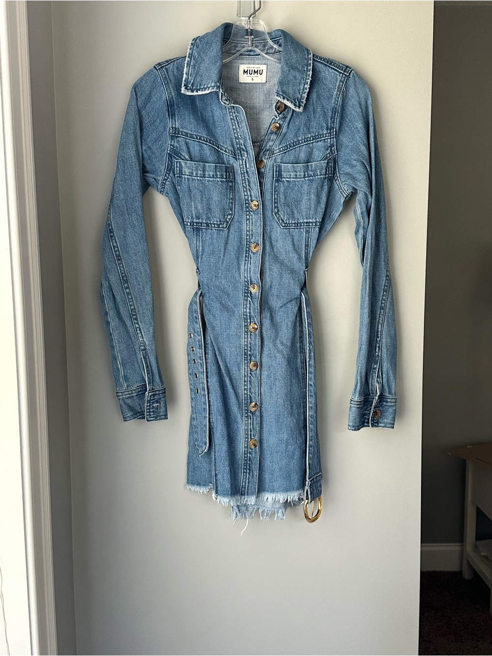 SHOW ME YOUR MUMU DURANGO DENIM DRESS Size Small - Picture 8 of 9